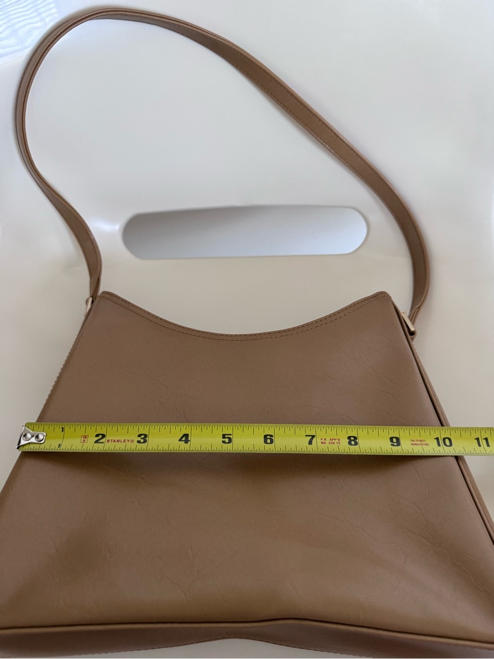 Liz Claiborne Taupe Shoulder Bag Y2K Minimalist Quiet Luxury Everyday Purse EUC - Picture 7 of 14